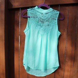 Gorgeous Mint Green/Blue Lace Blouse
